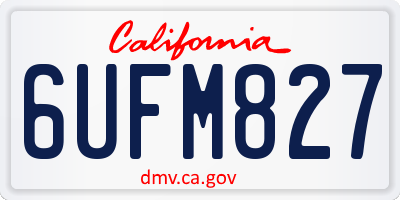 CA license plate 6UFM827