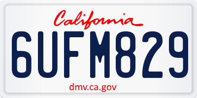 CA license plate 6UFM829