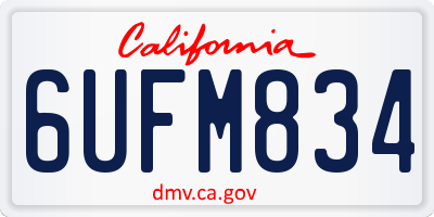 CA license plate 6UFM834
