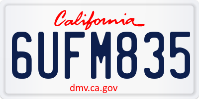 CA license plate 6UFM835