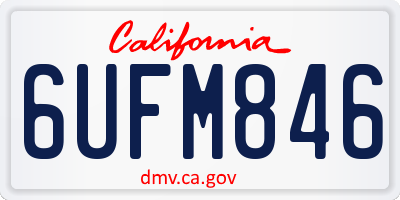 CA license plate 6UFM846