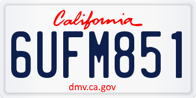 CA license plate 6UFM851