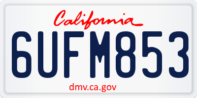 CA license plate 6UFM853