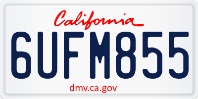 CA license plate 6UFM855