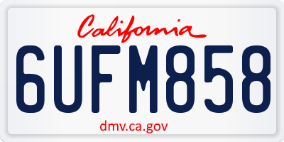 CA license plate 6UFM858