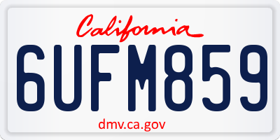 CA license plate 6UFM859