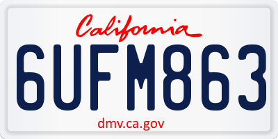 CA license plate 6UFM863