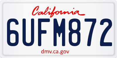 CA license plate 6UFM872