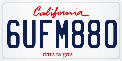CA license plate 6UFM880