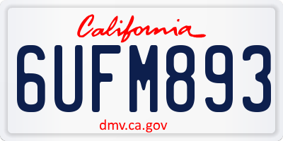 CA license plate 6UFM893
