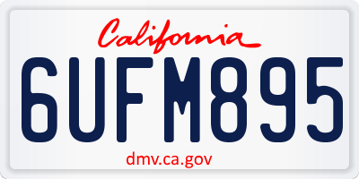 CA license plate 6UFM895