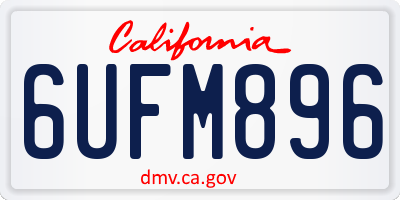 CA license plate 6UFM896