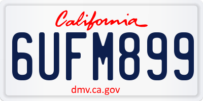 CA license plate 6UFM899