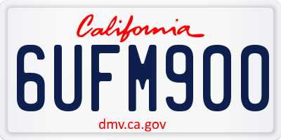 CA license plate 6UFM900