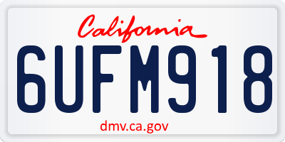 CA license plate 6UFM918