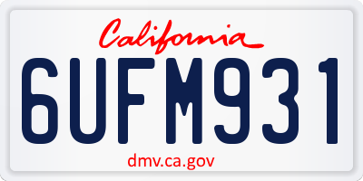 CA license plate 6UFM931