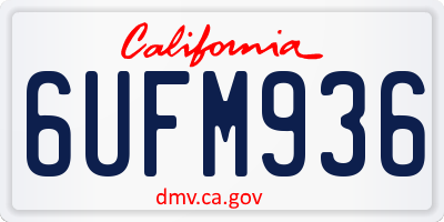 CA license plate 6UFM936