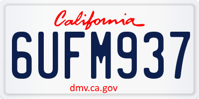 CA license plate 6UFM937