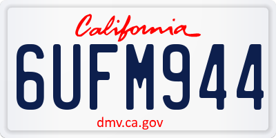 CA license plate 6UFM944