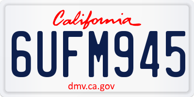 CA license plate 6UFM945