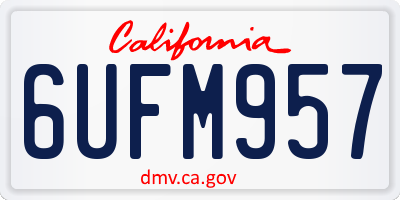 CA license plate 6UFM957