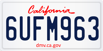 CA license plate 6UFM963
