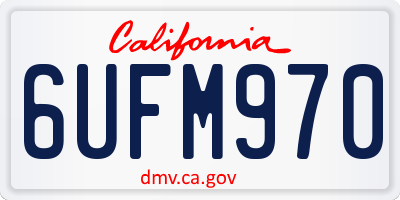 CA license plate 6UFM970