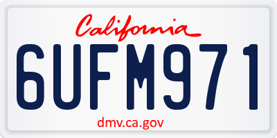 CA license plate 6UFM971