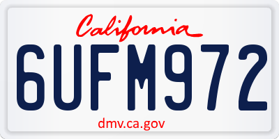 CA license plate 6UFM972