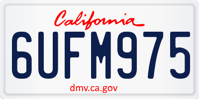 CA license plate 6UFM975