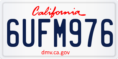 CA license plate 6UFM976