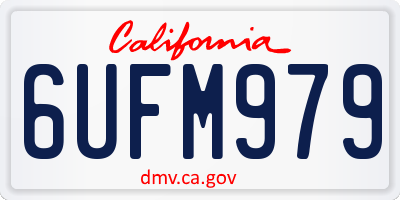 CA license plate 6UFM979