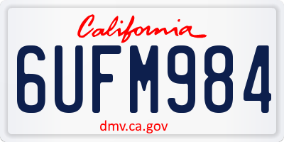CA license plate 6UFM984