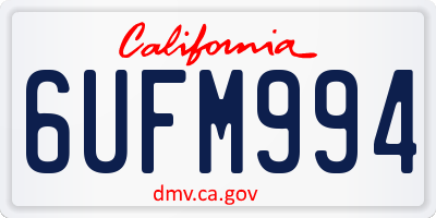 CA license plate 6UFM994
