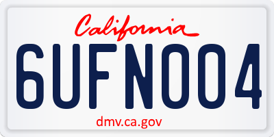 CA license plate 6UFN004