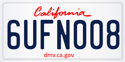 CA license plate 6UFN008