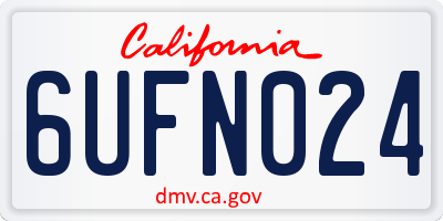 CA license plate 6UFN024