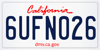 CA license plate 6UFN026