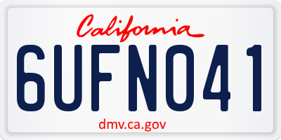CA license plate 6UFN041