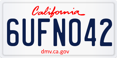 CA license plate 6UFN042