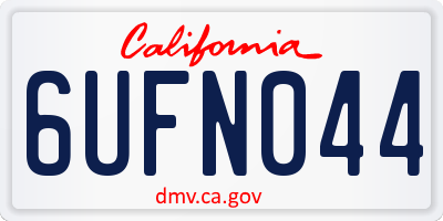 CA license plate 6UFN044