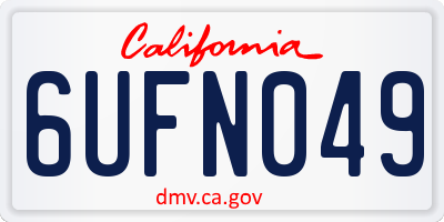 CA license plate 6UFN049