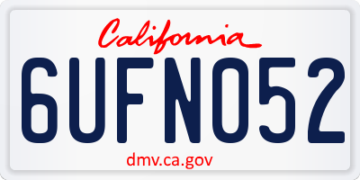 CA license plate 6UFN052
