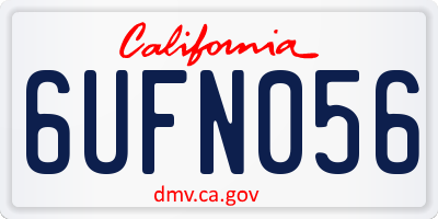 CA license plate 6UFN056