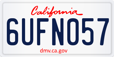 CA license plate 6UFN057