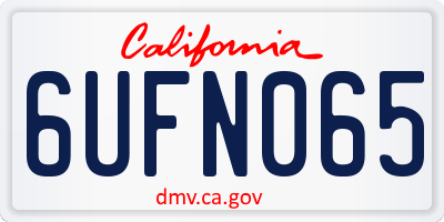 CA license plate 6UFN065