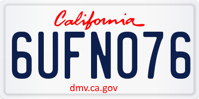 CA license plate 6UFN076