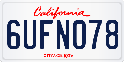 CA license plate 6UFN078
