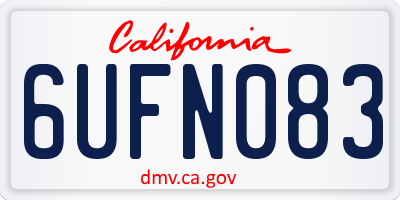 CA license plate 6UFN083