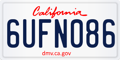 CA license plate 6UFN086